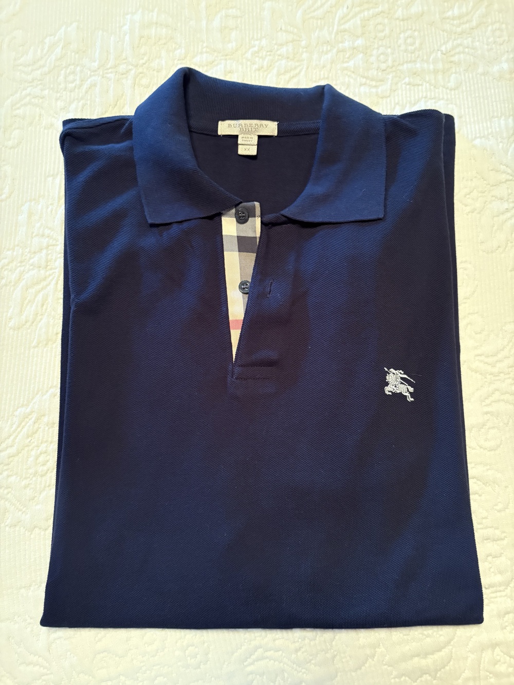 Burberry Men Cotton Polo Shirt , navy xxl, new ,never worn